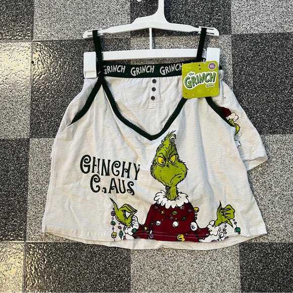 NWT Women's Grinch Claus Cami & Boyshort Set- Sleepwear Set Green XL - Picture 4 of 8